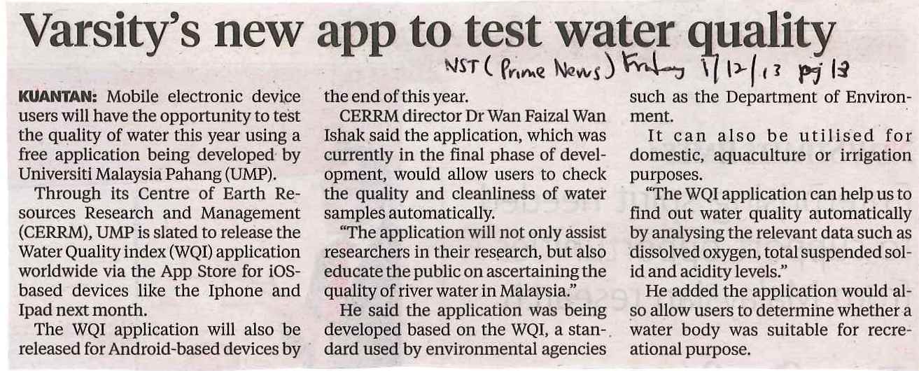 Varsity New App To Test Water Quality