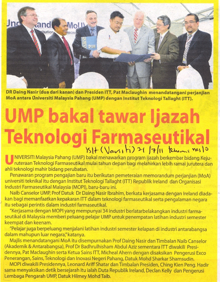UMP Bakal Tawar Ijazah Teknologi Farmaseutikal