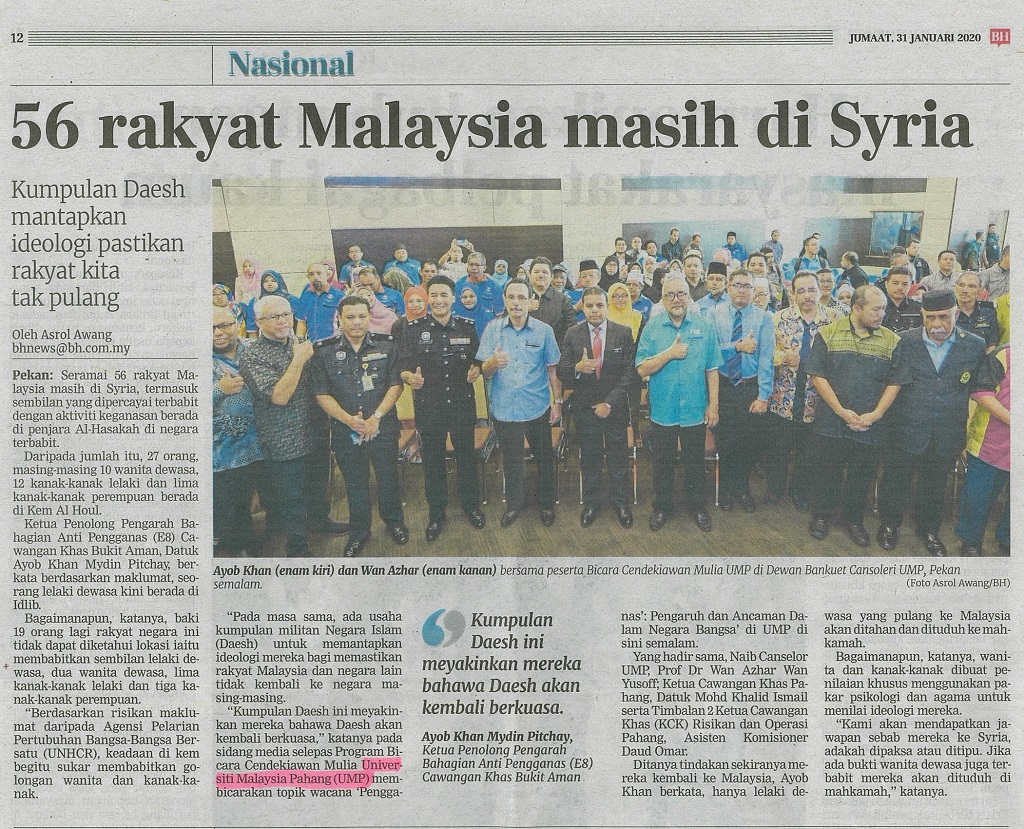 56 rakyat Malaysia masih di Syria