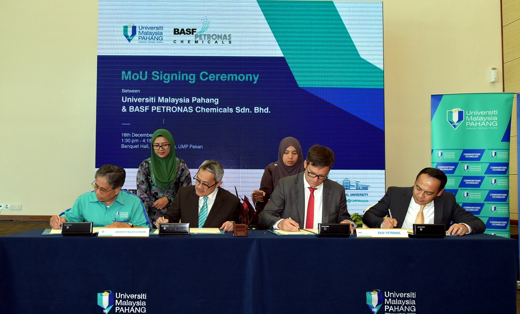 UMP and BASF PETRONAS Chemicals signed MoU on sharing of technology and knowledge and talent development