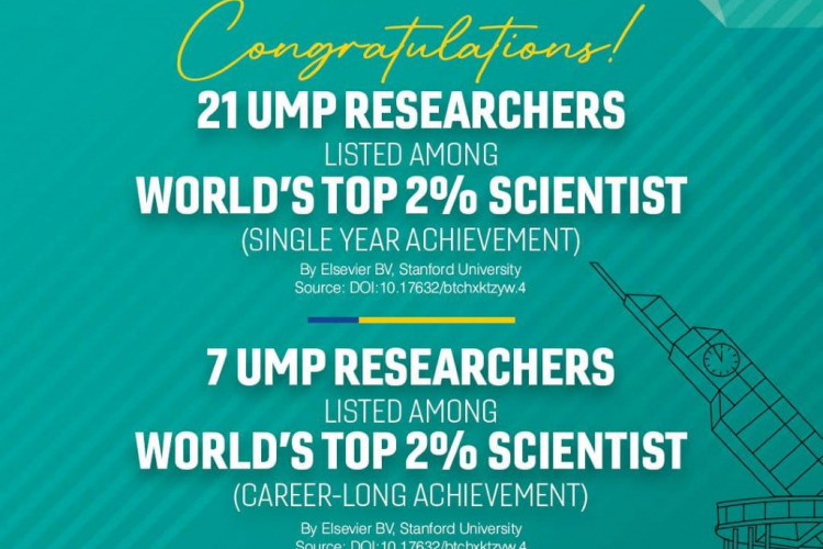 22 penyelidik UMP tersenarai 2% saintis terbaik dunia bagi dua kategori pencapaian  