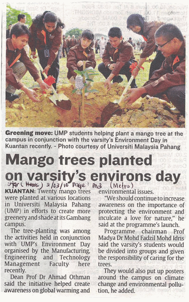 Mango Trees Planted On Varsity's Environs Day 