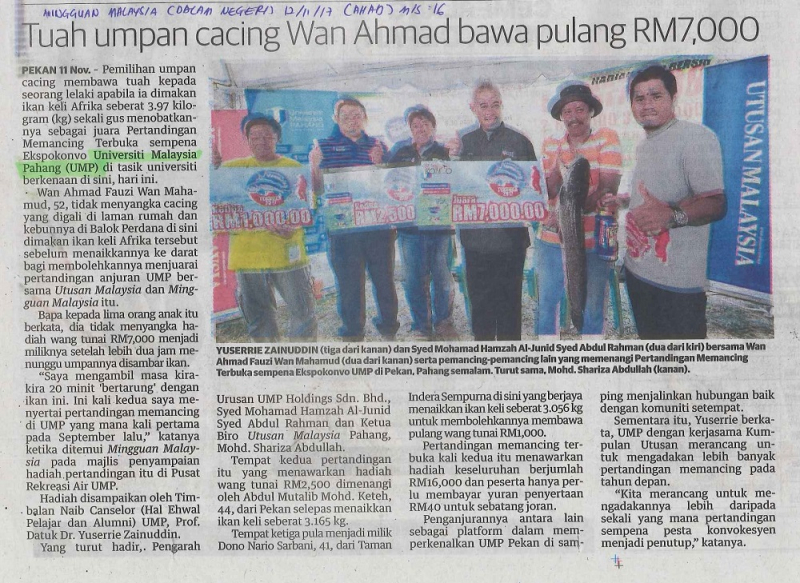 Tuah umpan cacing Wan Ahmad bawa pulang RM7, 000