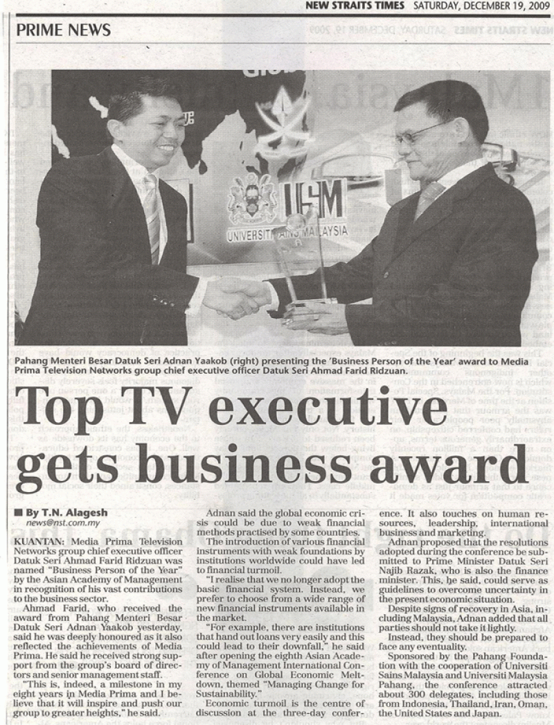 Top TV Executive Gets Business Award
