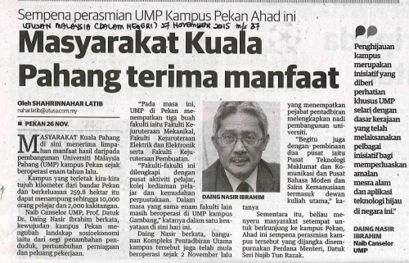 Masyarakat Kuala Pahang Terima Manfaat