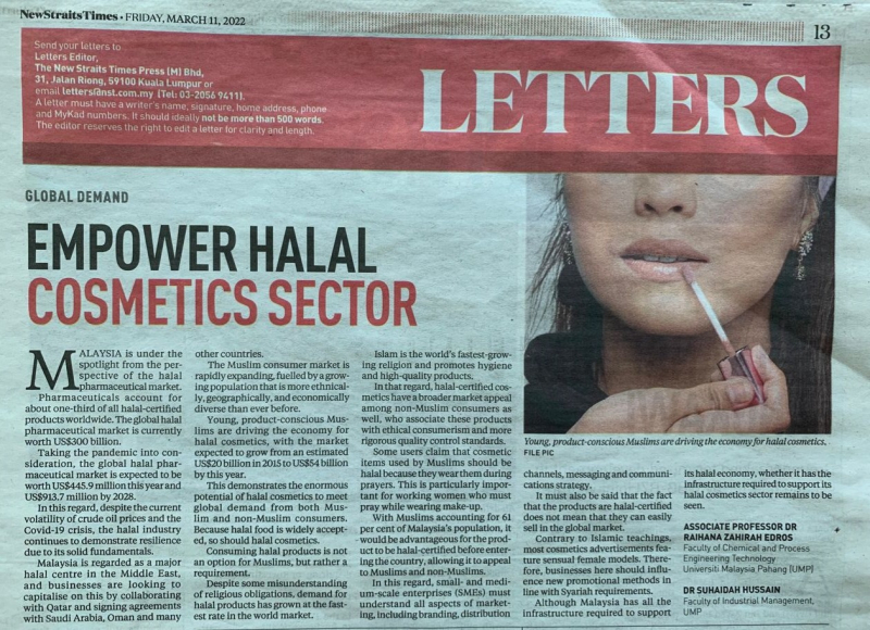 Empower halal cosmetics sector