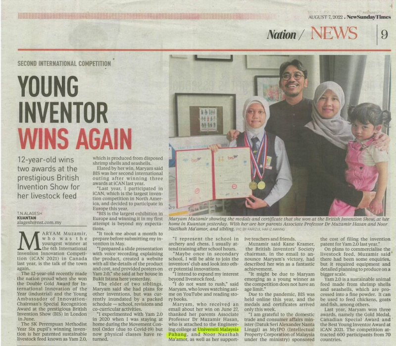 Young Inventor Wins Again