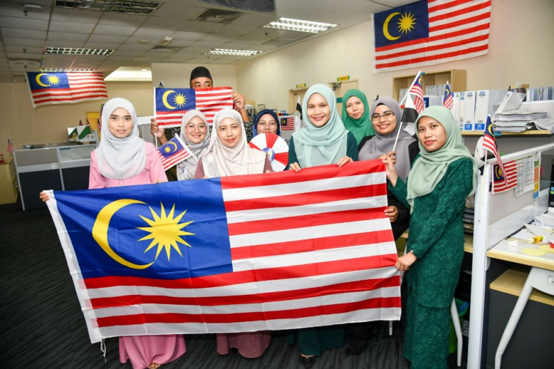 UMPSA adorn their offices with the Jalur Gemilang in honour of independence month