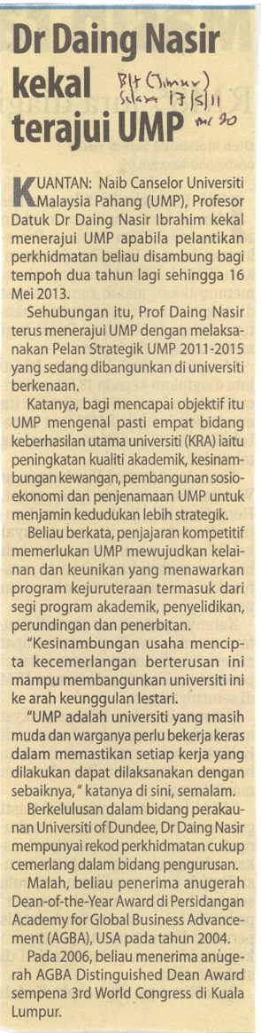 Dr Daing Kekal Terajui UMP