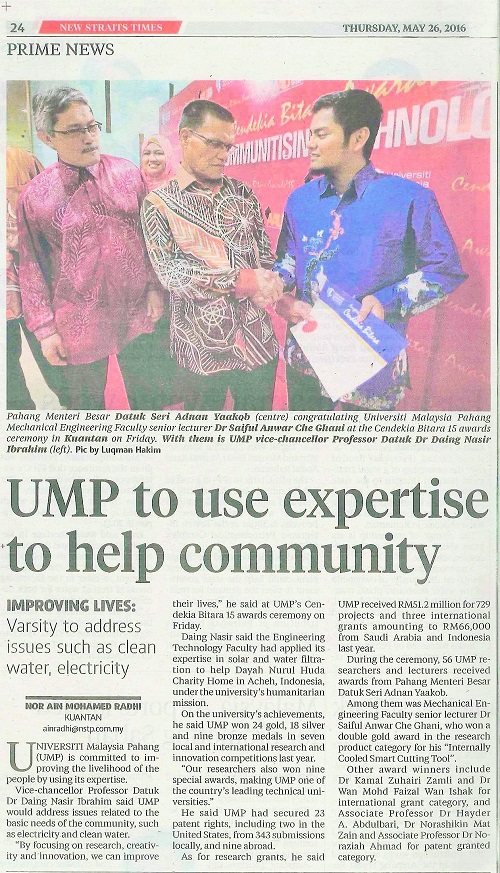 UMP to use expertise to help community