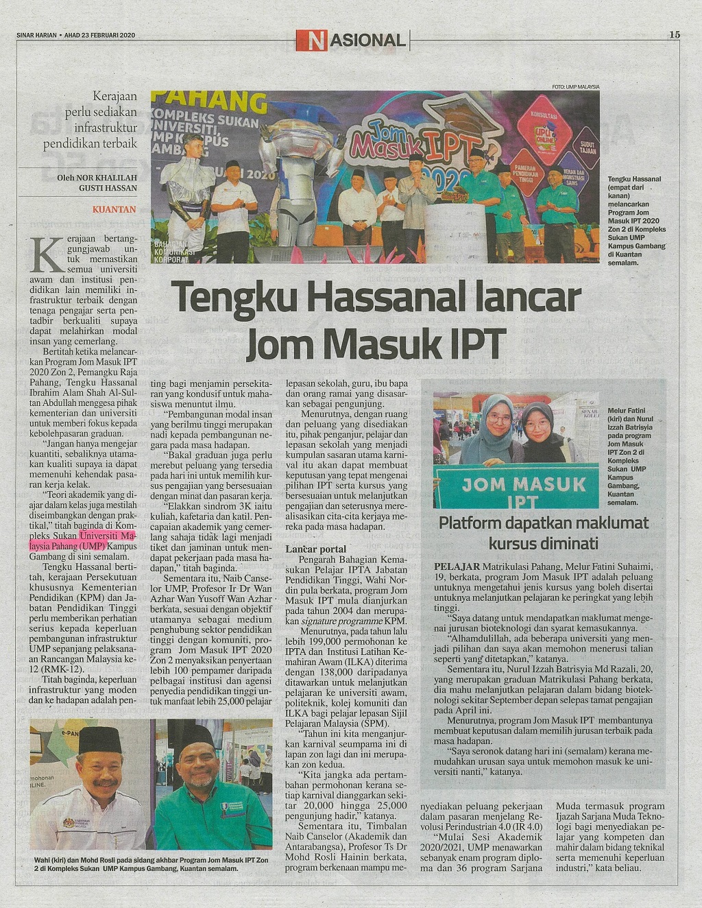 Tengku Hassanal lancar Jom Masuk IPT