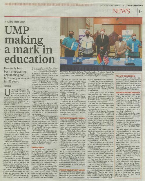UMP making a mark in education