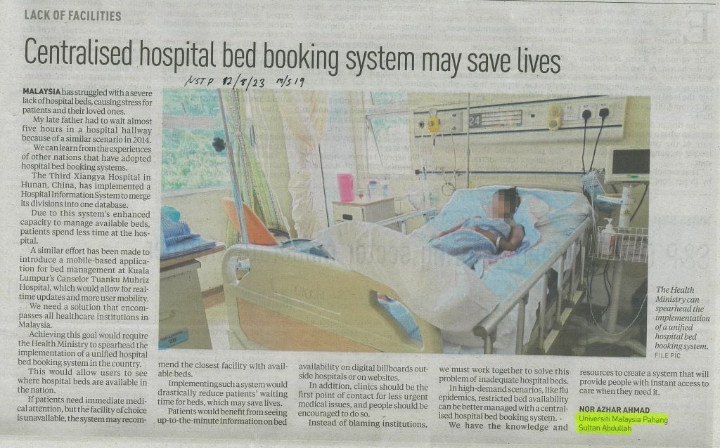 Centralised hospital bed booking system may save lives