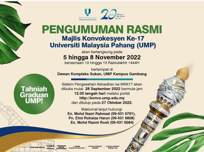 Majlis Konvokesyen Ke-17 Universiti Malaysia Pahang (UMP) 