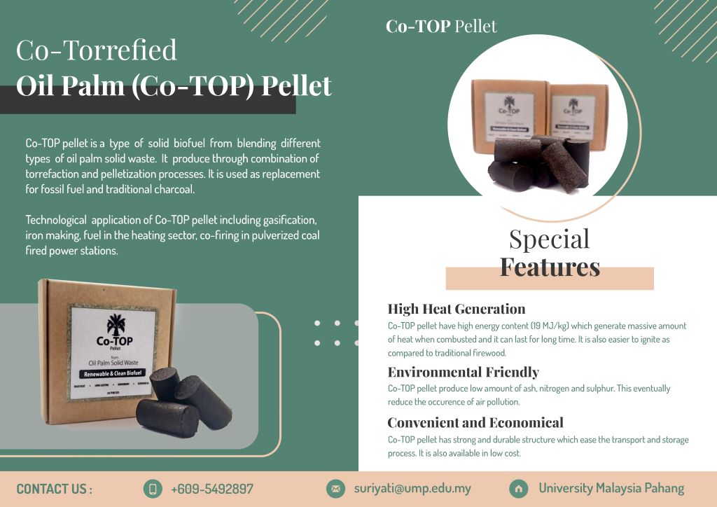 Dr. Suriyati hasilkan Co-TOP pellet sisa kelapa sawit sebagai bahan api mesra alam dan kos rendah