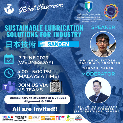 TVET Courses Go Global: FTKKP’s Global Classroom Welcomes Sanden Corporation Japan’s Expert on Sustainable Lubrication Solutions for Industry