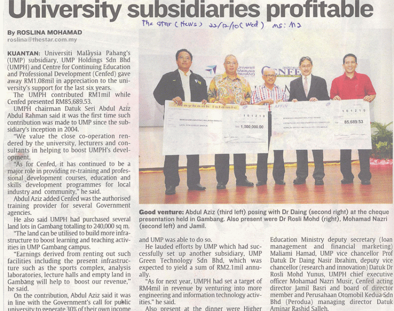 University Subsidiaries Profitable