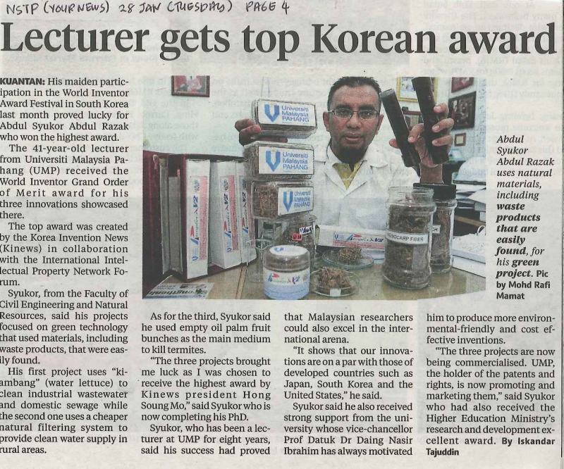 Lecturer gets top Korean award