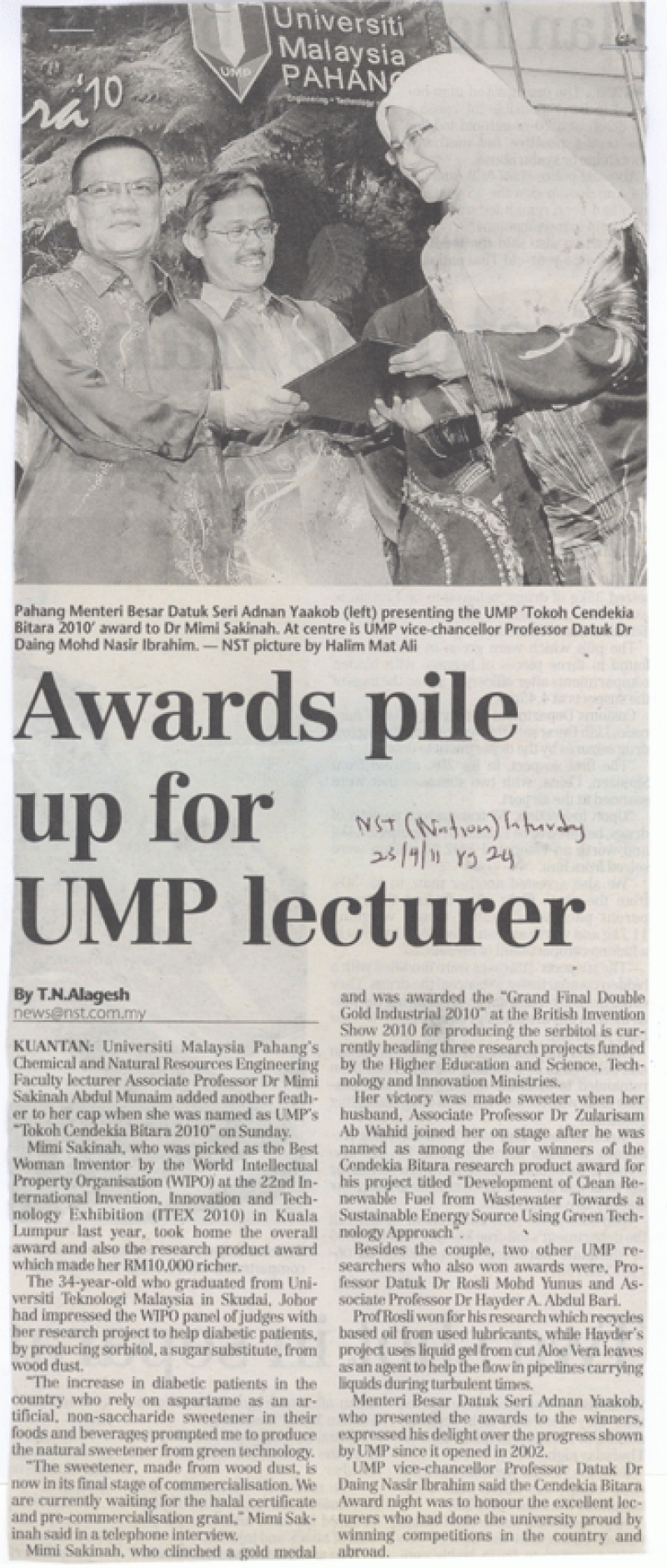 Award Pile Up For UMP Lecturer