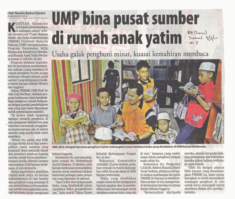 UMP Bina Pusat Sumber Di Rumah Anak Yatim