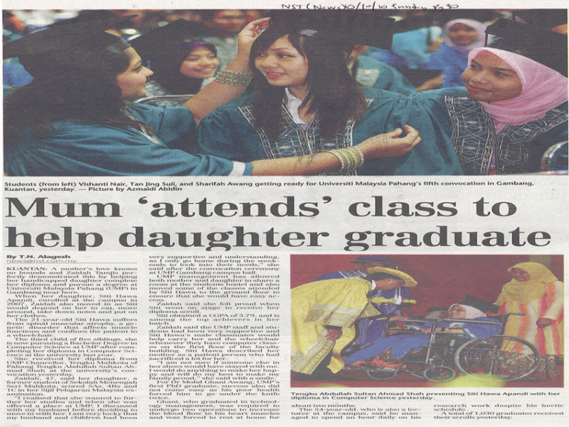Mum 'Attends' Class To Help Daughter Graduate