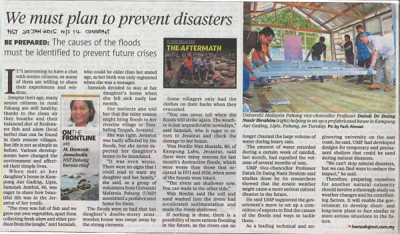 We Must Plan To Prevent Disasters