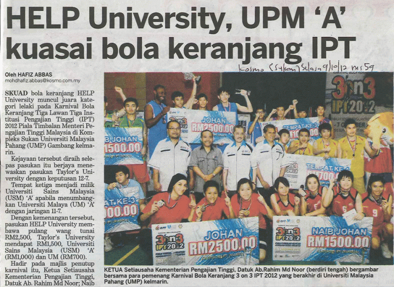 HELP University, UPM A Kuasai Bola Keranjang IPT