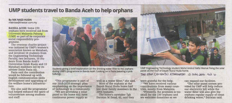 UMP students travel to Banda Aceh to help orphans