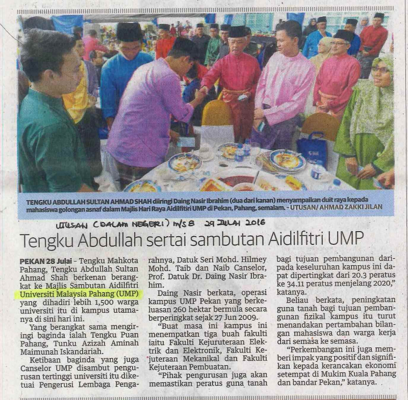 Tengku Abdullah sertai sambutan Aidilfitri UMP
