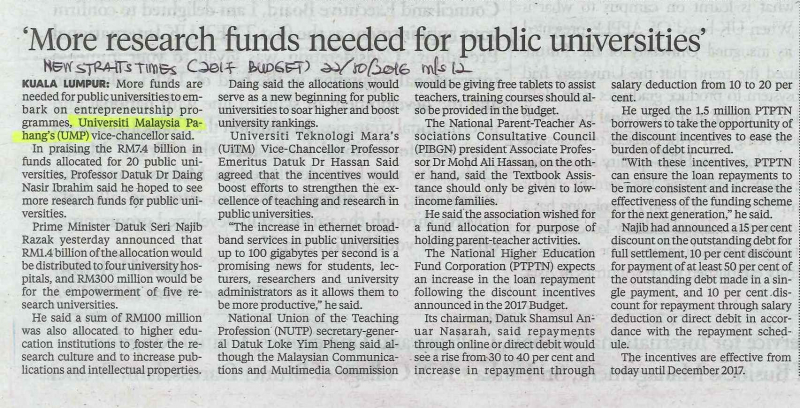 More research funds needed for public universities