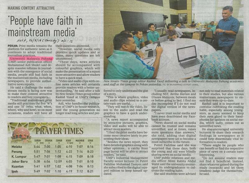 'People have faith in mainsteam media'