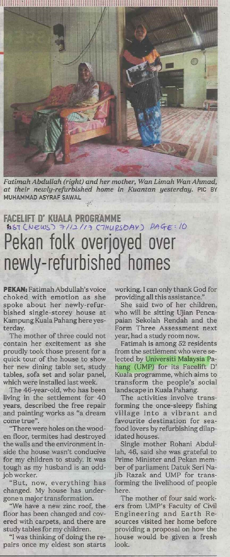Pekan folk overjoyed over newly-refurbished homes