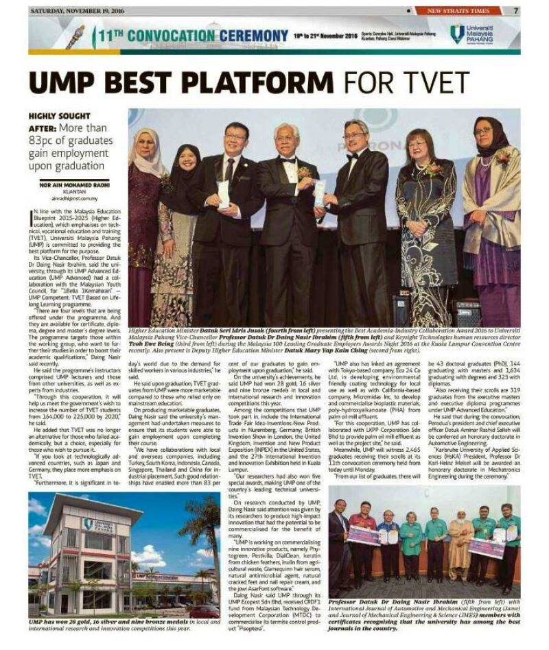 UMP best platform for TVET