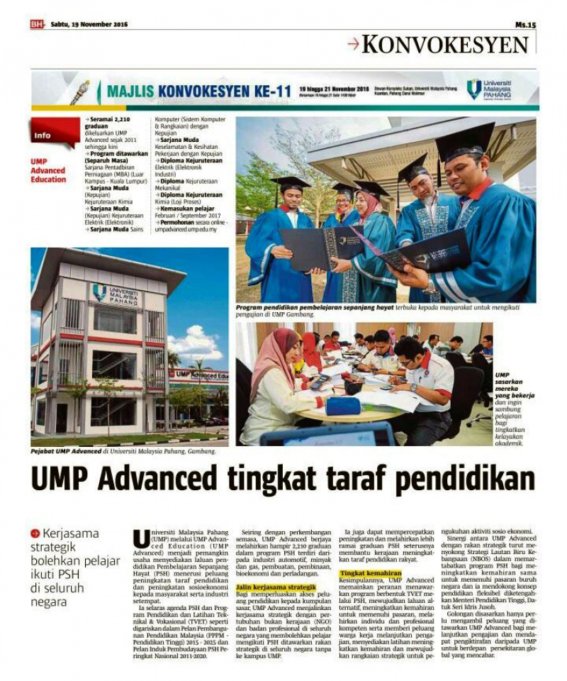 UMP Advanced tingkat taraf pendidikan