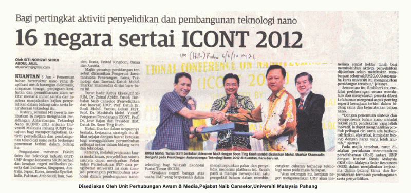 16 Negara Sertai ICONT 2012