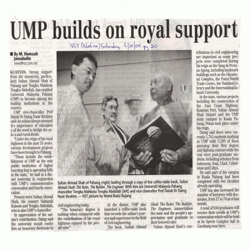 UMP builds on royal support