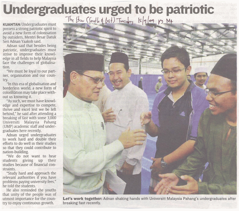 Undergraduates Urged To Be Patriotic