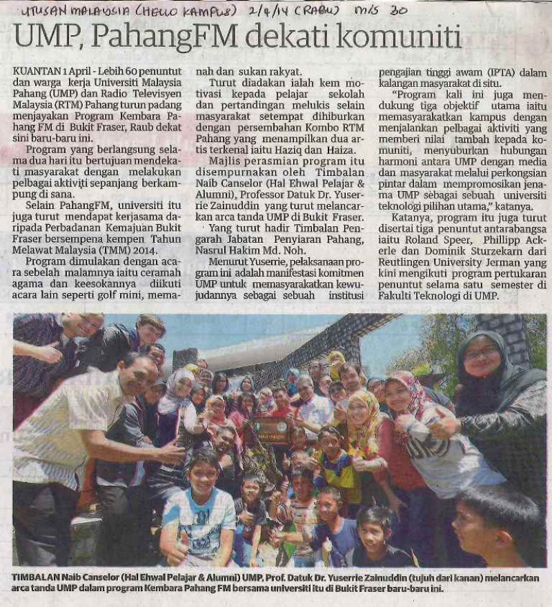 UMP, PahangFM dekati komuniti