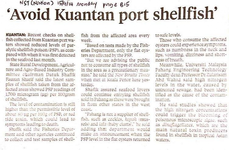 Avoid Kuantan port shellfish