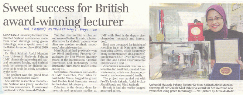 Sweet Success for British Award-Winning Lecturer