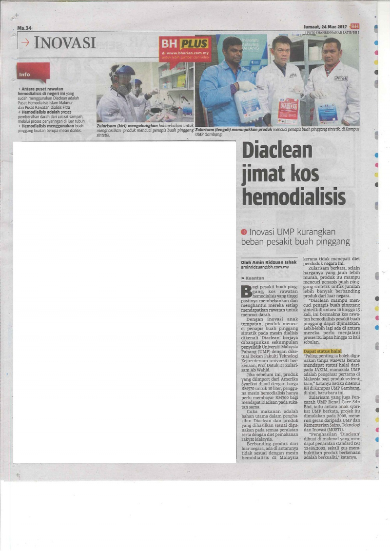 Diaclean jimat kos hemodialisis