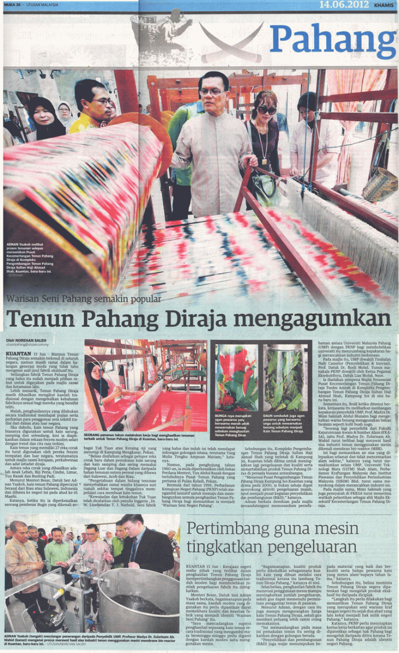 Tenun Pahang DiRaja Mengagumkan