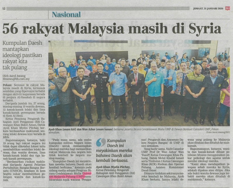 56 rakyat Malaysia masih di Syria