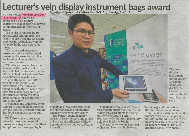 Lecturer’s vein display instrument bags award