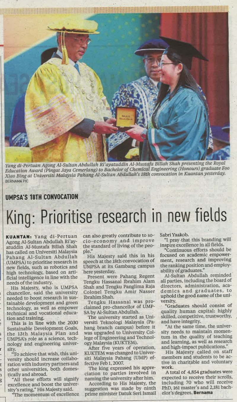 King: Prioritise research in new fields 