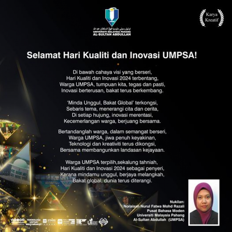 Selamat Hari Kualiti dan Inovasi UMPSA!